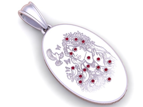 Goddess Pendant Model Cetak 3D