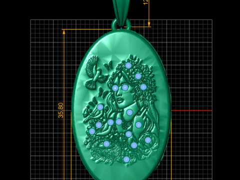 Goddess Pendant 3D Print Model