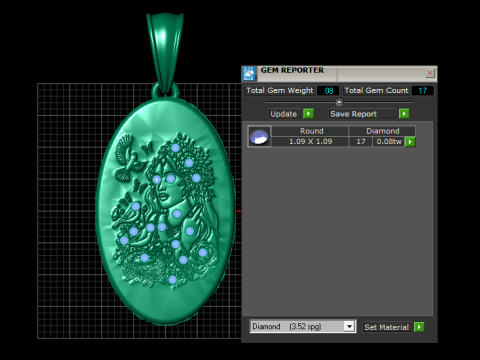 Goddess Pendant Model Cetak 3D