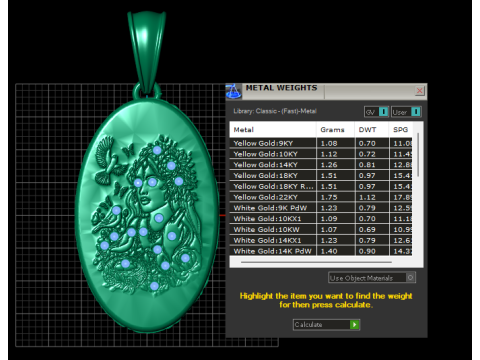 Goddess Pendant Model Cetak 3D