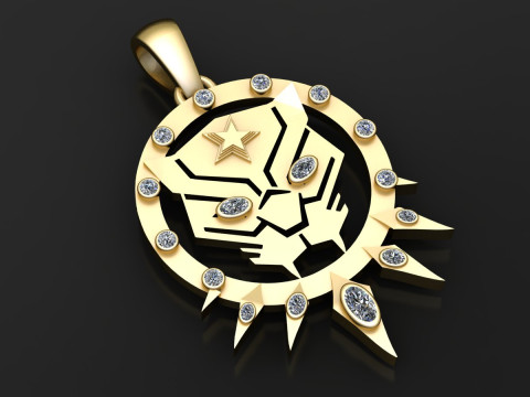 Panther Head Pendant 3D 프린트 모델