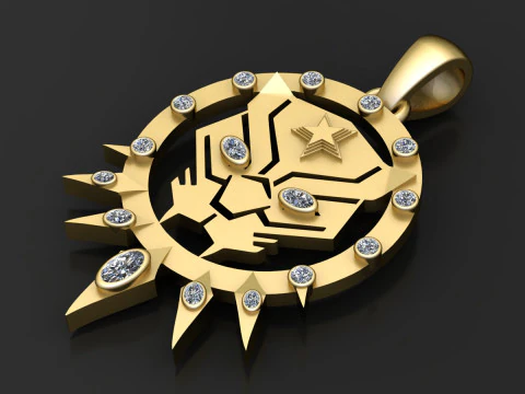 Panther Head Pendant 3D Print Model
