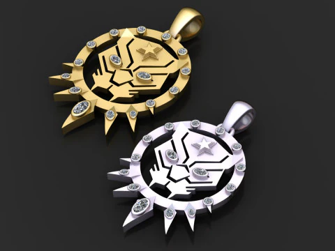Panther Head Pendant 3D Print Model
