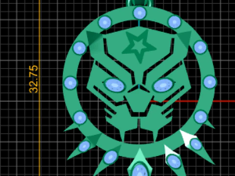 Panther Head Pendant 3D Print Model