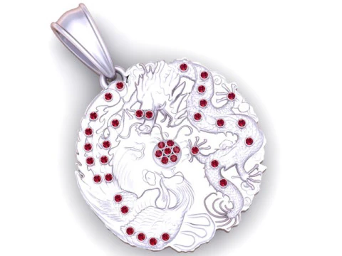 Dragon Phoenix Pendant 3D Print Model