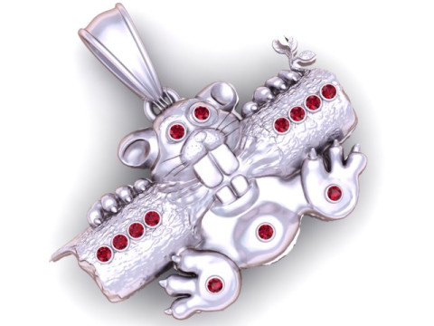 Squirrel Pendant 3Dプリントモデル