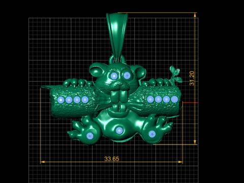 Squirrel Pendant 3Dプリントモデル