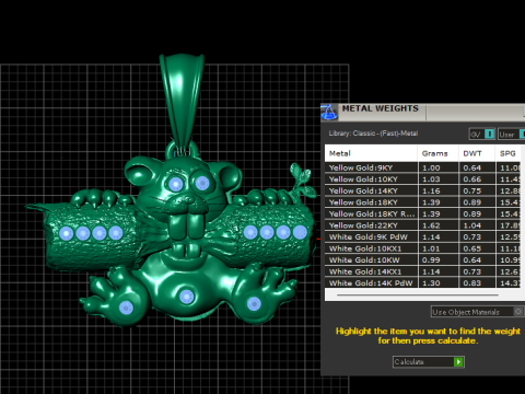 Squirrel Pendant 3Dプリントモデル