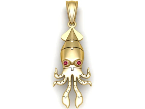 Wisiorek z kałamarnicą Model do druku 3D