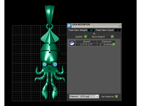 Squid Pendant Model Cetak 3D