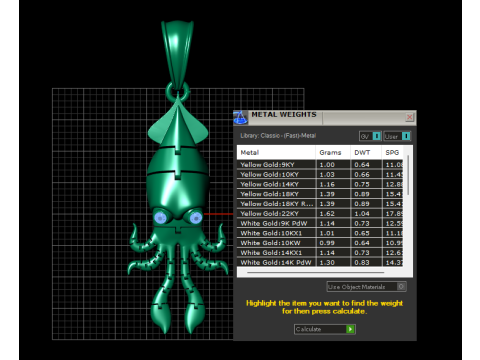 Squid Pendant Model Cetak 3D
