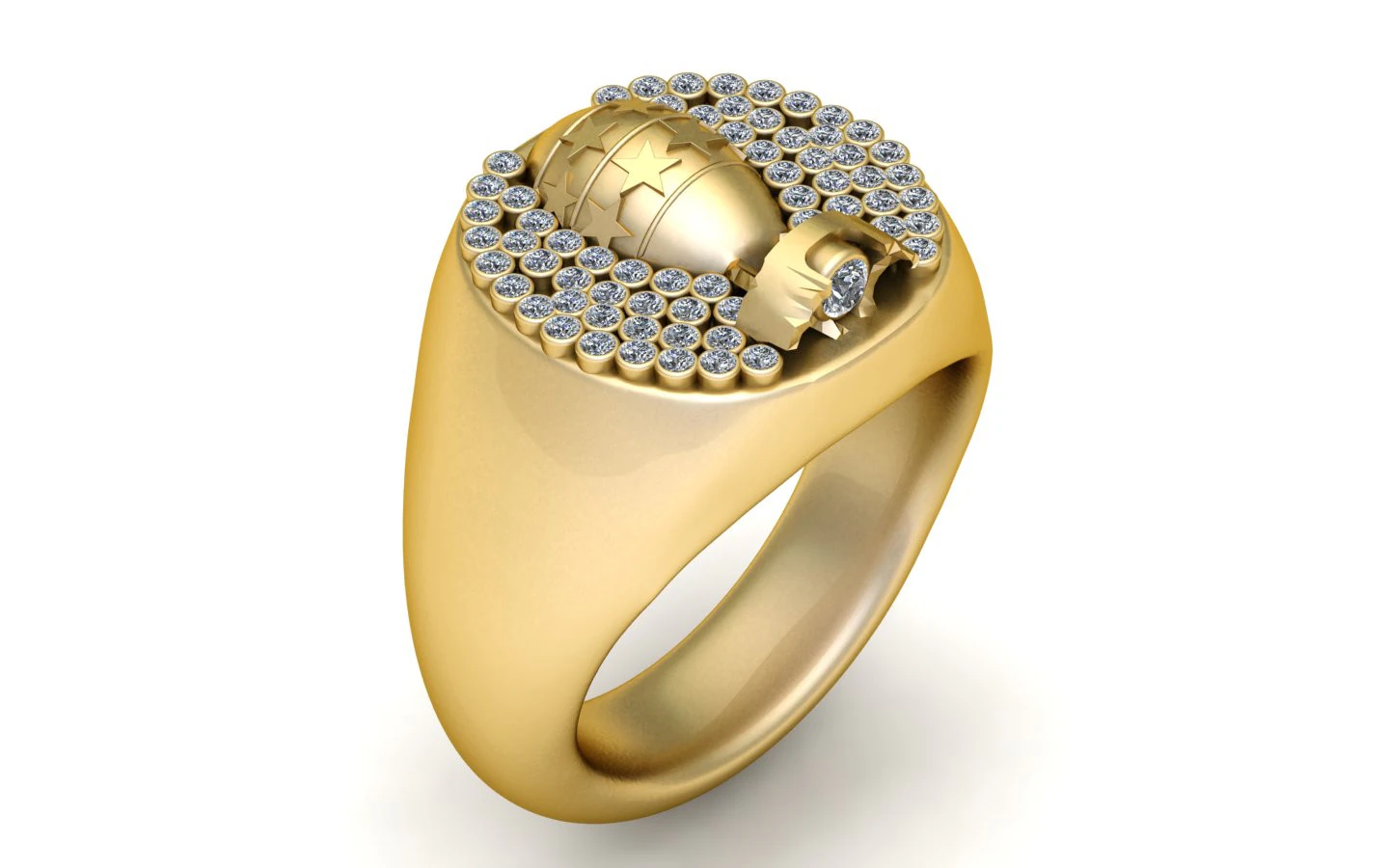 Bomb Inspired Ring 3D Print Model .c4d .max .obj .3ds .fbx .stl .blend 