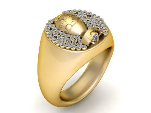 Bomb Inspired Ring Modello di stampa 3D