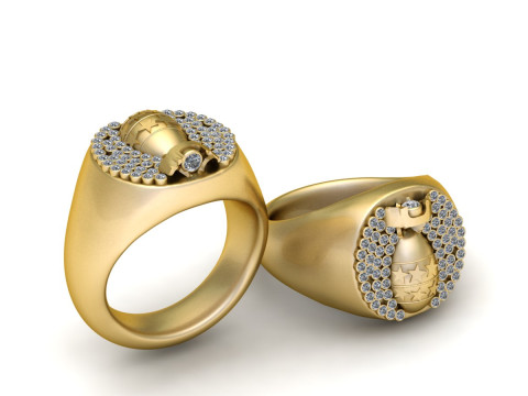 Bomb Inspired Ring 3D Print Model