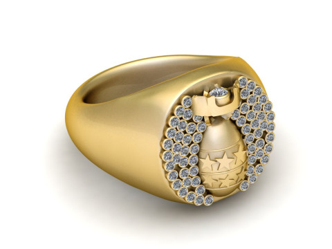 Bomb Inspired Ring 3D Print Model