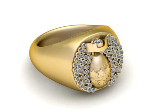 Bomb Inspired Ring 3D Print Model