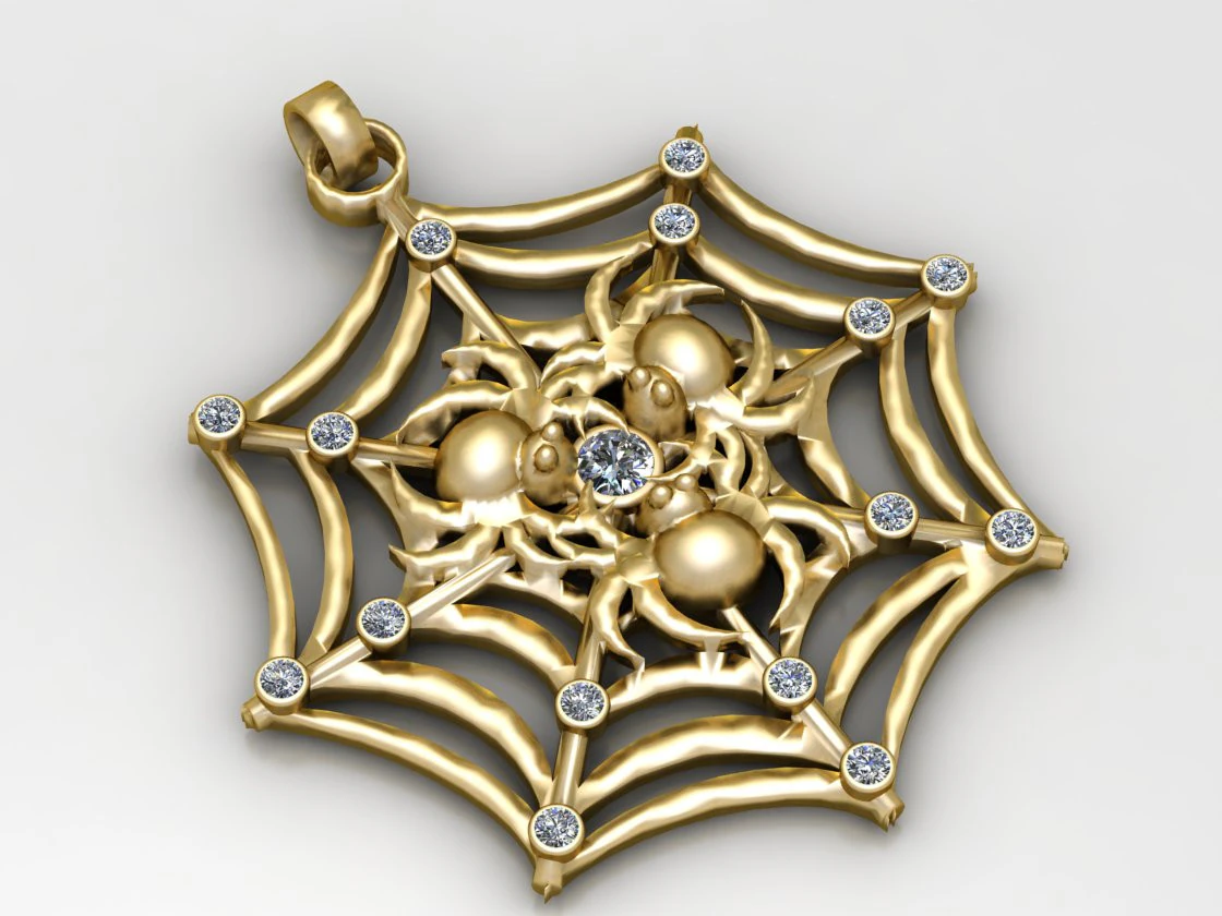 Spider Pendant 3D Print Model .c4d .max .obj .3ds .fbx .stl .blend 