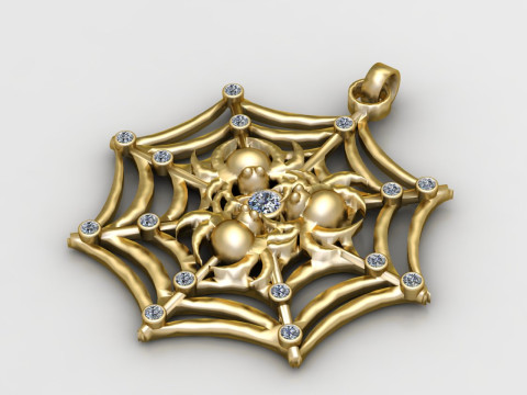 Spider Pendant 3Dプリントモデル