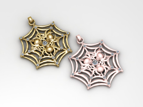 Spider Pendant 3Dプリントモデル