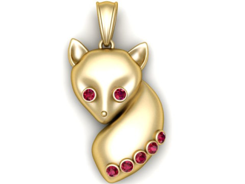Fox Pendant 3D Print Model