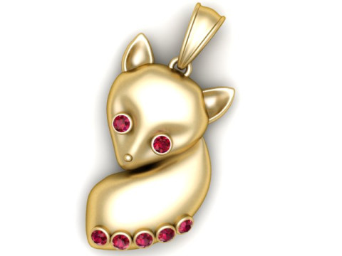 Fox Pendant 3D प्रिंट मॉडल