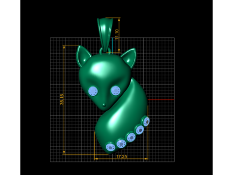 Fox Pendant 3D प्रिंट मॉडल