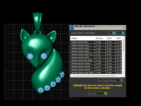 Fox Pendant 3D प्रिंट मॉडल