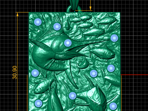 Rectangular shark pendant 3D 打印模型