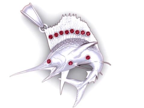 Swordfish Pendant 3D Print Model