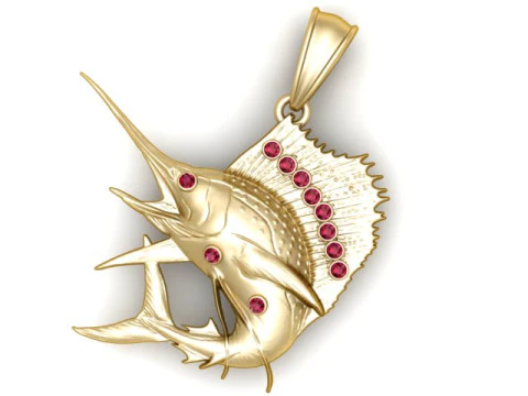 Swordfish Pendant 3D Print Model