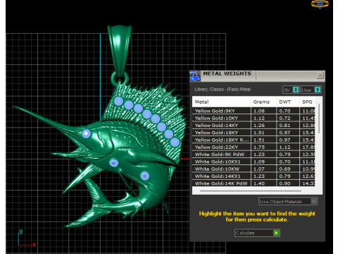 Swordfish Pendant 3D Print Model