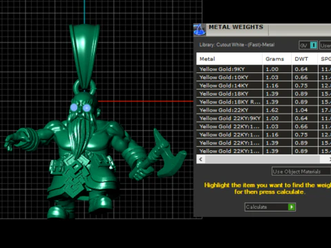 3D gold dwarf warrior pendant 3D Model