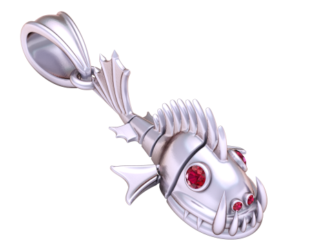 3D gold fish pendant 3D Model