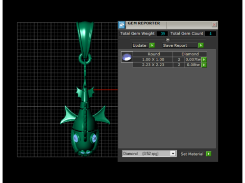 3D gold fish pendant 3D Model