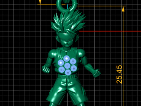 3D gold anime warrior pendant 3D Model