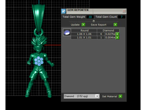 3D gold anime warrior pendant 3D Model