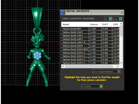 3D gold anime warrior pendant 3D Model