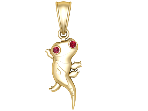 3D gold dog head ring Model 3D