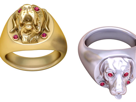 3D gold ring Pendent 3D Model
