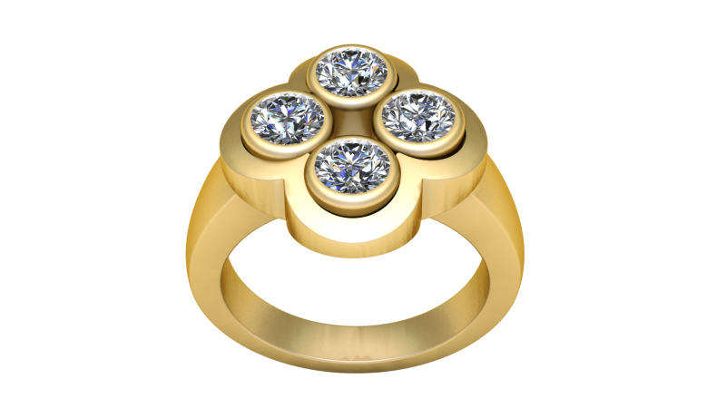 3D gold skull ring 3D Modell .c4d .max .obj .3ds .fbx .stl .blend