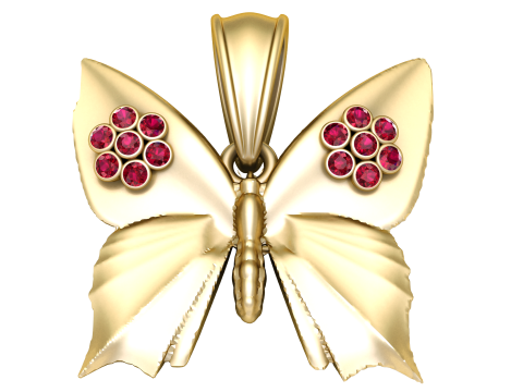 3D gold butterfly pendant 3D Модель