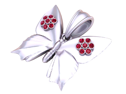 3D gold butterfly pendant 3D Model
