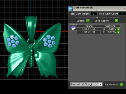 3D gold butterfly pendant 3D Model