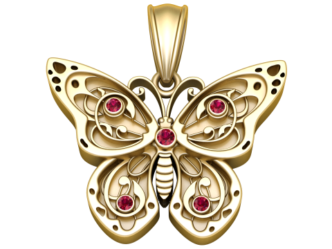 3D gold butterfly pendan 3D Модель