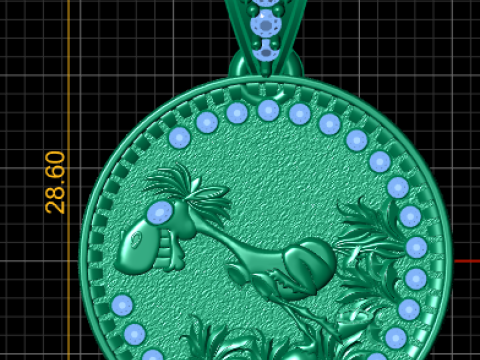 Golden Horse Medallion Pendant Model Cetak 3D