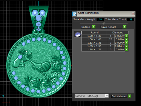 Golden Horse Medallion Pendant Model Cetak 3D