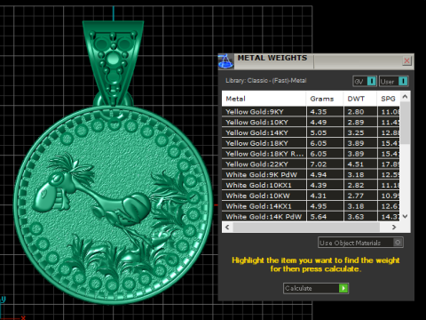 Golden Horse Medallion Pendant Model Cetak 3D