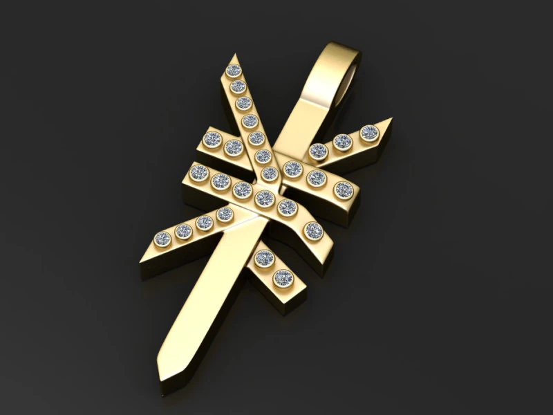 Geometrische gouden hanger 3D printmodel .c4d .max .obj .3ds .fbx .stl .blend 