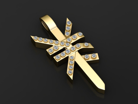 Geometric Gold Pendant 3D प्रिंट मॉडल