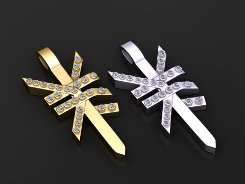 Geometric Gold Pendant 3D प्रिंट मॉडल